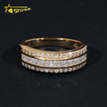 New Design Pass Diamond Tester 925 Silver VVS Moissanite Ring Gold Plated Iced Out Diamond Men Hip Hop Rings