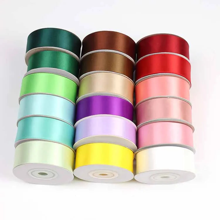 Lude Factory Eco-Friendly  Recycled Satin Grosgrain Ribbon 196 Colors With LOGO