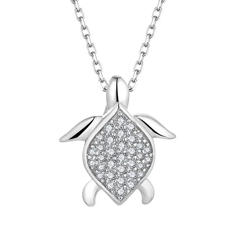 New Designs Micro Pave Diamond Jewelry Charm Silver Sea Gemstone Turtle Pendant