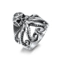 OAHLAN Fashion Jewlery Personality Vintage Octopus Design Male Bands 28MM Neo-Gothic Style Mens Titanium Stainless Steel Rings