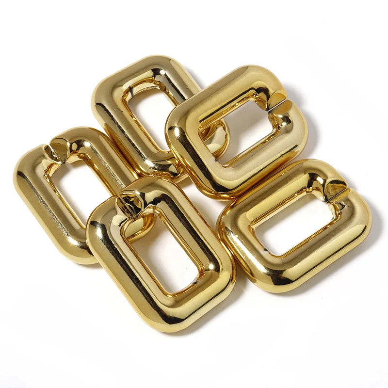 Electroplated Plastic Chain Middle Opening Necklace Earrings Detachable Chain Link Accessories