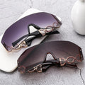 2024 Newest Metal Men Women Metal Rimless Big Lens Eyewear Luxury Eyeglasses Vintage Customize Logo Fashionable Sunglasses