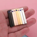 New Popular Mirror Polished Custom Stainless Steel Jewelry 3D Rectangle Necklace Pendant Charms With 18K Gold Plated