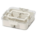 Eco-Friendly Plastic Airtight Outdoor Serving Tray Plant Pattern Spice & Dry Fruit Snack Box with Lid Plate Dish