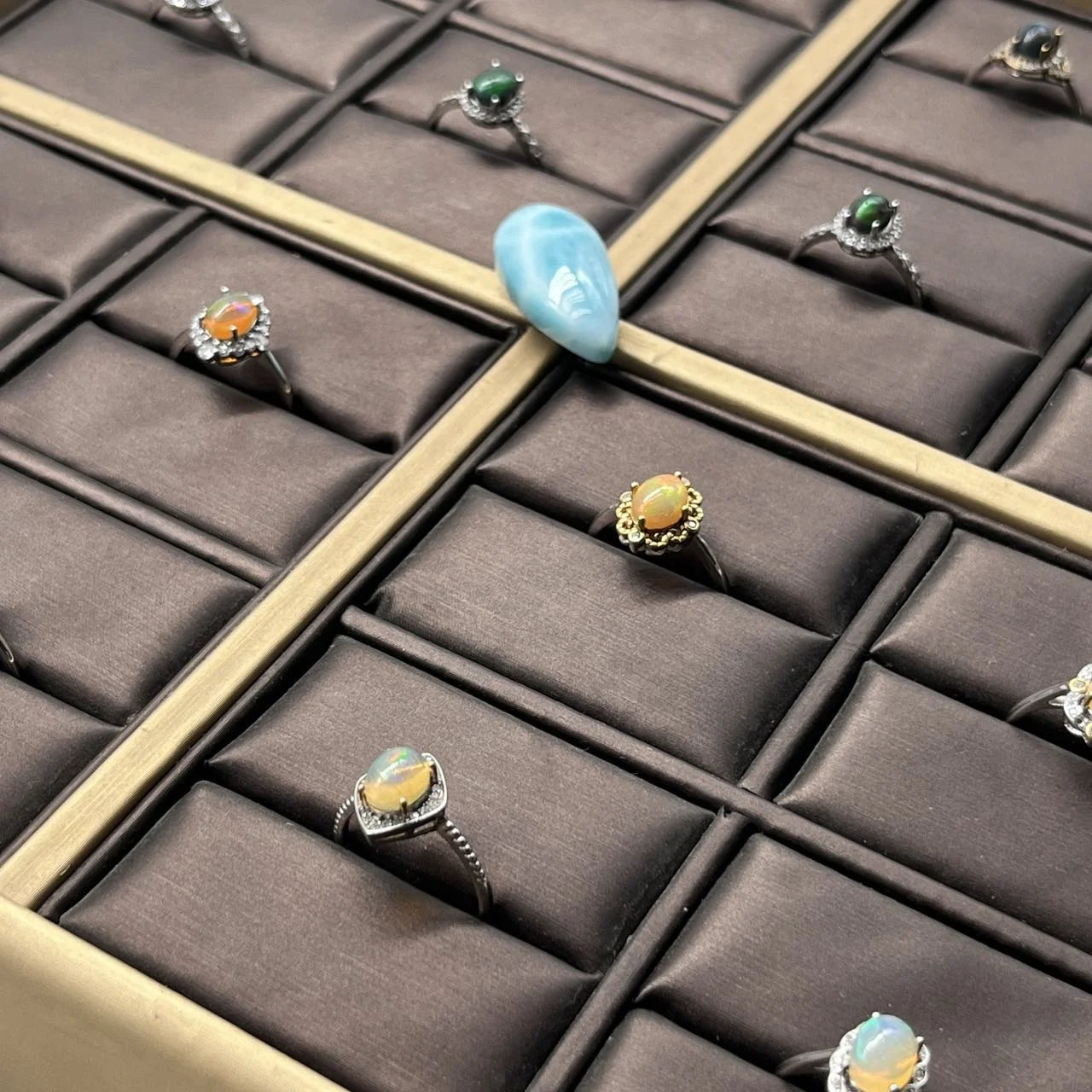 Natural Stone Jewelry Jewelry Ring Oval Black Opal Rings for Women and Men's and Gift