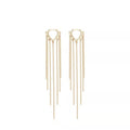 AA00135 S925 Silver Needle Elegant Multi Layer Love Heart Long Link Chain Earrings Wire for Women Tassel Earring Jewelry