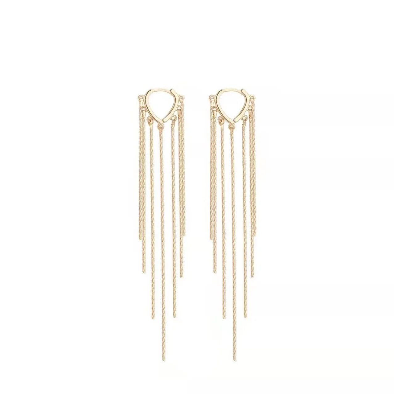 AA00135 S925 Silver Needle Elegant Multi Layer Love Heart Long Link Chain Earrings Wire for Women Tassel Earring Jewelry