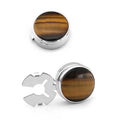 Fashion Women Men Shirt Silver Simple Cuff Link Cover Round Binder Button Cover Box Metal Brass Anniversary Gift Cufflinks