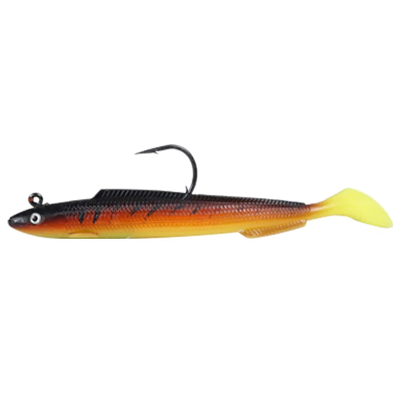 Selco Soft Fishing Lure with Built in Weight Realistic Sinking Bait with Jig Head for Casting