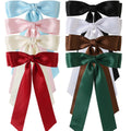 Wholesale SongMay European-American Fashion Polyurethane Satin Hair Bows Clips Black White Color Ponytail Holder Accessories
