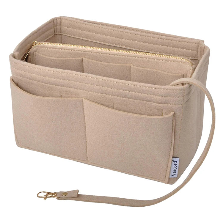 Wholesale Customizable High-capacity High-quality Felt Inner Bag Luxury Inner Bag Accessories Makeup Bag Organizer