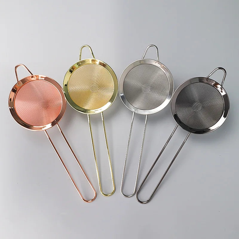 Stainless Steel Kitchen Tool Oil Grid Filter Spoon Mesh Strainer Bar Accessories Filter Screen Four Colors Tea Infuser