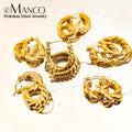 EManco Threaded Hoop Earrings Stainless Steel Jewelry Twist Piercing Earrings Women's Fashion Jewelry Gift