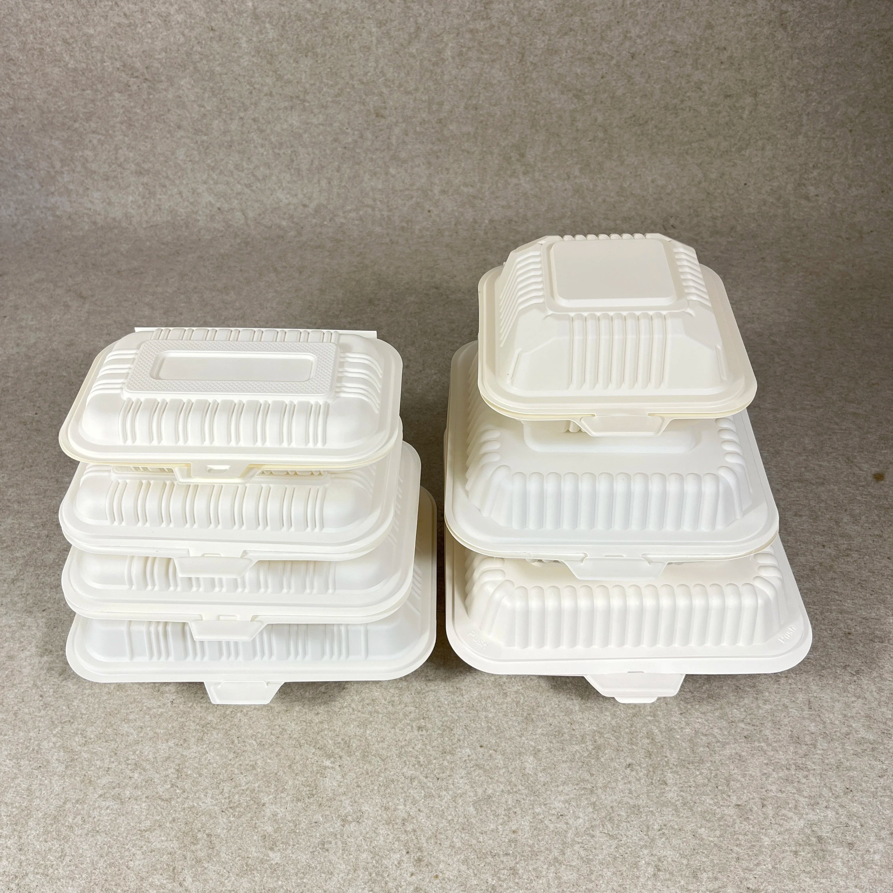 Eco-Friendly Disposable Cornstarch Plastic Take Out Clamshell Box Biodegradable Food Container for Newborns