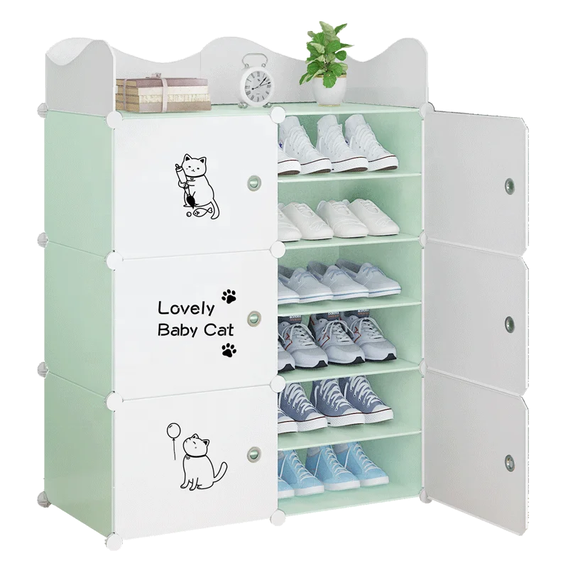 Simple Door Shoe Rack Household Economical Shoe Cabinet Living Room Furniture Plastic Modern