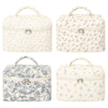 Wholesale Puffy Quilted Flower Printing Poly Cotton Makeup Cosmetic Organizer Storage Case Bag for Women