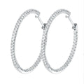 High-End 925 Sterling Silver Stud Earrings 30mm Round Moissanite Hoop Direct From Factory Sales