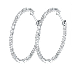 High-End 925 Sterling Silver Stud Earrings 30mm Round Moissanite Hoop Direct From Factory Sales