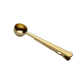 Stainless Steel Coffee Bean Measuring Spoon Scoop with Bag Clip