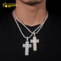 New Baguette Moissanite Cross Pendant 925 Sterling Silver Gold Plated Pass Diamond Tester GRA Moissanite Charms Necklace