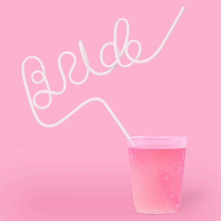 XL White Bride Straw for Bachelorette Party Bridal Shower Party Decorations Graduation and Christmas Gift Y502