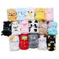 2021 Wholesale Cheap Baby Rolled up Blanket Funny Animal Cartoon Fleece Plush Blanket