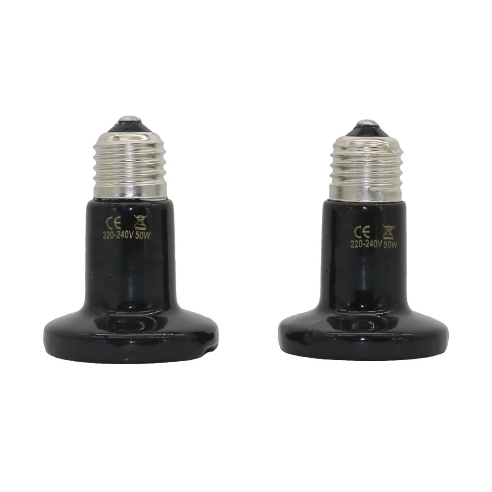 Black Mini Infrared Ceramic Heater Pet Turtle Hedgehog Tortoise Lizard Heating Lamp Reptile Mini Heater