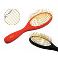 Baoli Customized Logo 25mm Coated Red Pin Brush Dog Hair Grooming Brush Hard Pin Slicker Brush