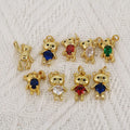 CZ8525 18K Gold Plated Over Brass CZ Paved Cute Bear Charm Pendants