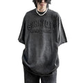 Retro Made Old Washed Heavy Embossed Short-sleeved Men's Summer Street Fashion Unisex T-shirt