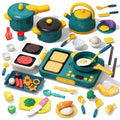 54PC Kids Kitchen Toy Set with Electronic Induction CooktopToddler Pretend Cooking Play Set with Play Pots PansUtensils