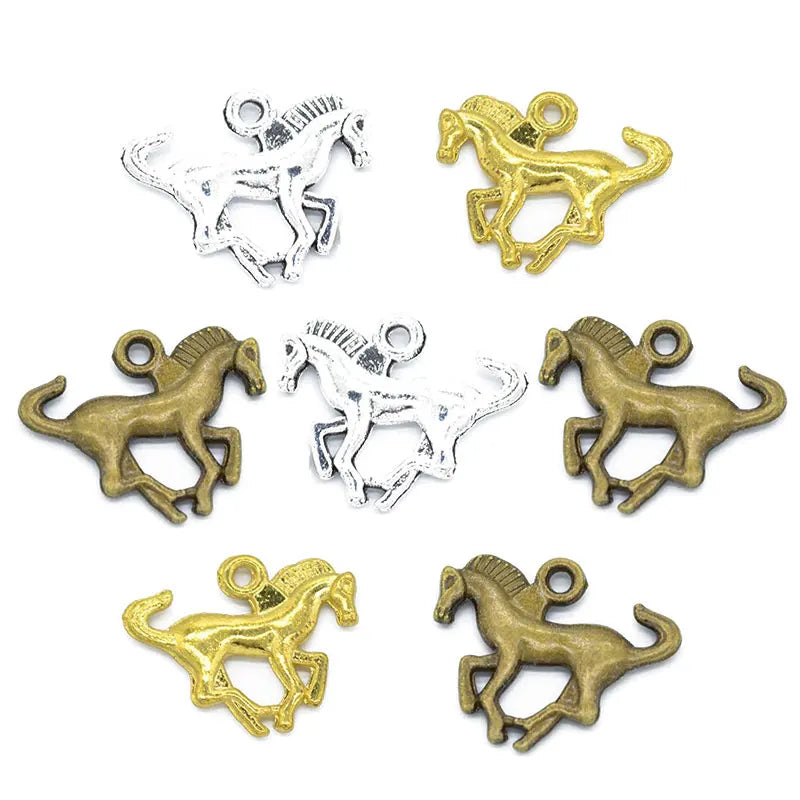 Antique Silver Color Charms Animal Horse Zinc Alloy Jewelry DIY Charms Pendant Necklace Earring Bracelet D9292