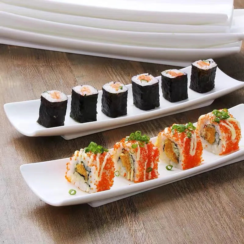 Unbreakable Durable Melamine Sushi Plate Rectangular Assiette Sublimation
