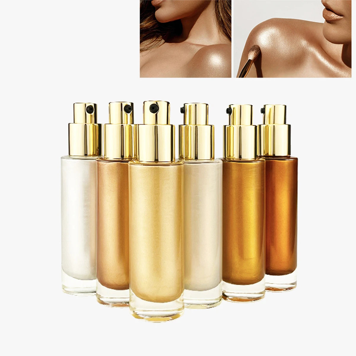 OEM Custom Logo Liquid Highlighter Spray Water Activated High Pigmented Use for Face Body Makeup Waterproof Liquid Highlighter