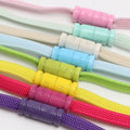 Hot Sale No Tie Metal Capsule Lock Shoelaces Lazy Lock Flat Elastic Sneakers for Polyester Material Shoes