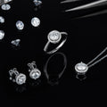Abiding Jewelry Wholesale Bridal Wedding Ring Necklaces Earrings Bracelet 4 Pieces Set Moissanite Brand Jewelry Set