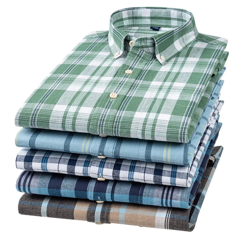 MS-41 Big Size New Men's Long-sleeved Cotton and Linen Shirts Washed Korean Style Slim Fashion Casual Shirts