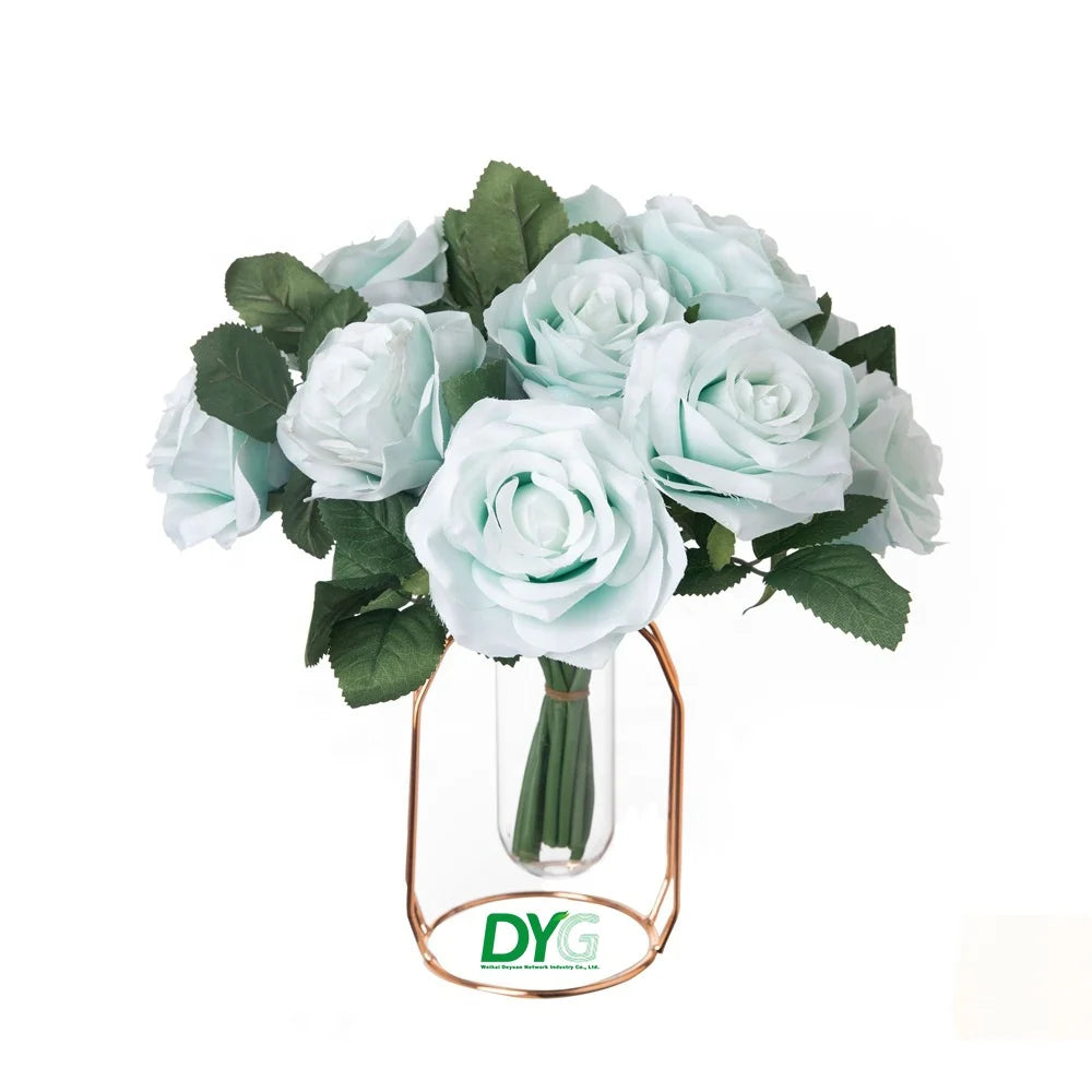 Single Rose Flower China Silk Wedding Decoration Green Plant Simulation Crafts Artificial Flower
