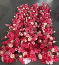 Custom Faux Pink White Floral Silk Rose Flower Runner Realistic Artificial Wedding Table Decor for Party Events and Aisles