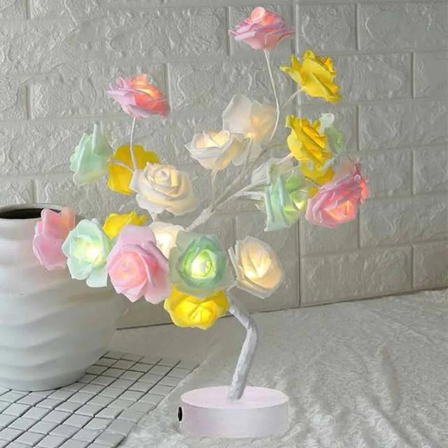 Wholesale Creativity Models LED Rose Tree Cherry Tree Desk Lamp for Home Decoration Ornament