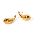 Hot Selling 18K PVD Gold Plated Stainless Steel Water Drop Earrings Waterproof Tear Drop Water Fall Earring for Women