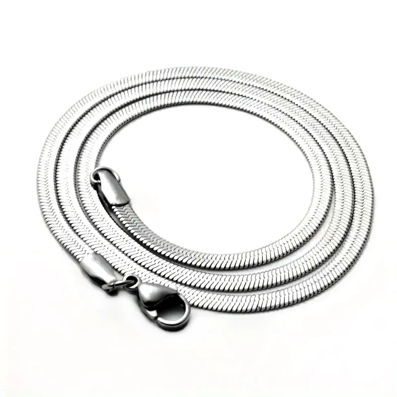 Various Length Stainless Steel Blade Flat Necklace Gold Color Waterproof Filmy Snake Chain Men Gift Jewelry