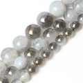 Mixed Color Gray White Metallic Coated Cracked Dragon Fire Agates Stone Beads for Bracelet Making