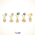 POENNIS Sexy 18K Gold Plated Brass Face Nose Cuff Spiral Nose Ring Body Jewelry Natural Stone Butterfly Wedding Unisex