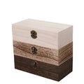 Rustic Black Brown Wooden Boxes Lid Rectangle Unfinished Wooden Craft Box Wood Gift Boxes with Hinged Lid
