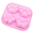 4-Cavity Bear Claw & Cat Paw Eco-Friendly Silicone Mold for Ice Chocolate Cake & Handmade Soap Cake Tools Opp Bag