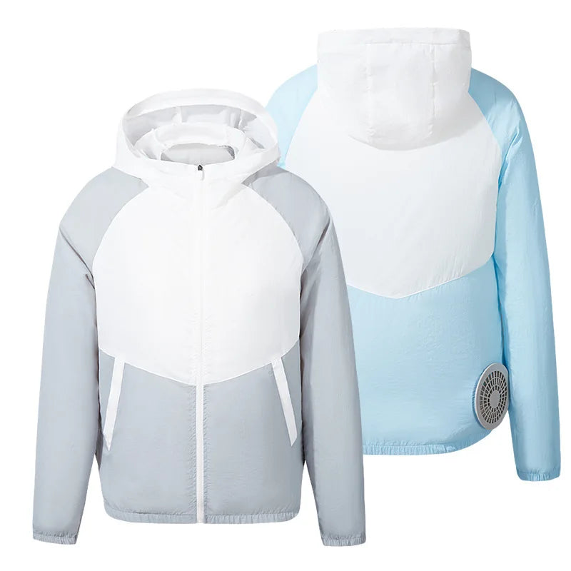 Hot Couple  Air Conditioning Jacket Cooling Fans Outdoor Hiking Cycling Biker Sports Wear Summer Breathable  Ice Coat
