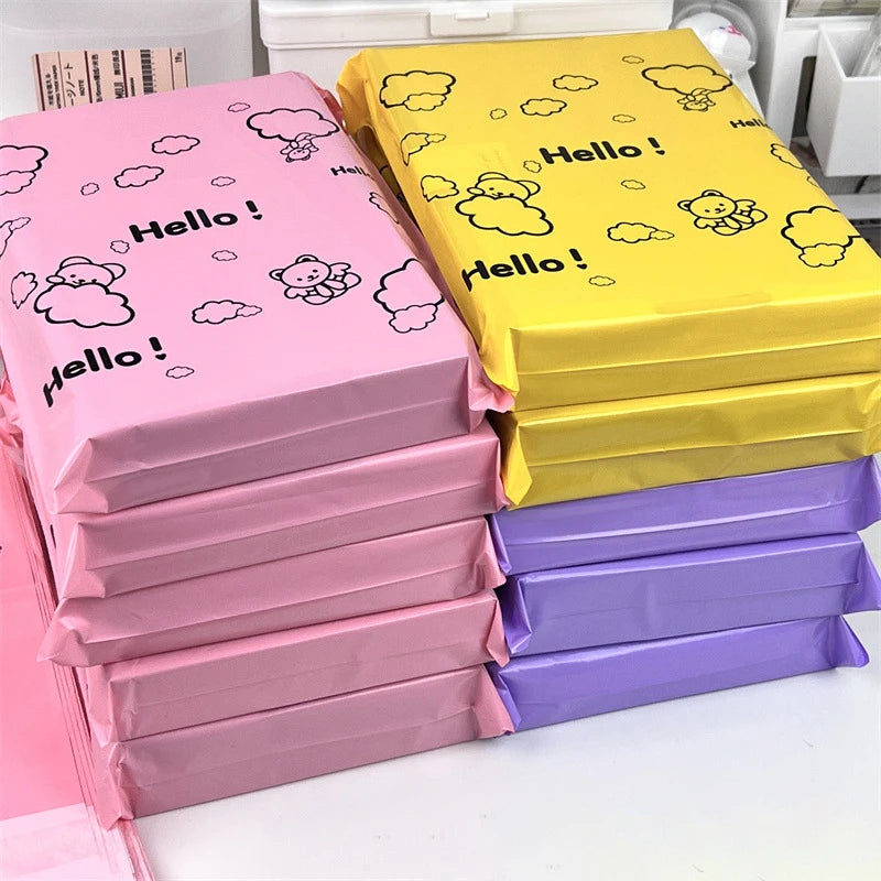 100 Pack Thick Plastic Envelop Postal Packaging Pouch Poly Mailer Roll Mailing Polymailer Shipping Bag With Logo for Cloth