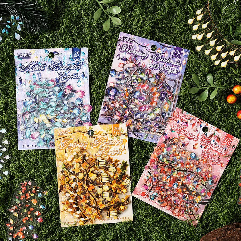 20 Sheets Per Pack Cut Film Stickers Lights Sea Star Sinking Series Retro Handbook Material Stickers