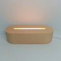 Best Selling Oval 3D Beech Blank Light up Acrylic Standlight Base Wooden Niht Light Base